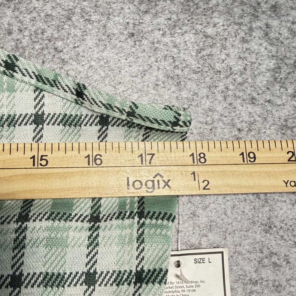 90s Womens Green Plaid Bodycon Dress Spaghetti Strap Mini‎ Large ST031522 - Picture 6 of 9